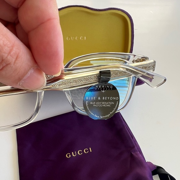NEW GUCCI GG01840 005 UNISEX
CLEAR EYEGLASSES - Picture 3 of 12